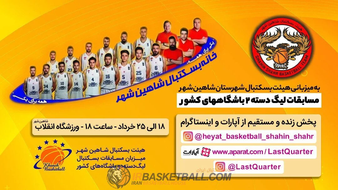 پوشش بازيهاى دسته دوم بسکتبال كشور از شاهين شهر اصفهان.